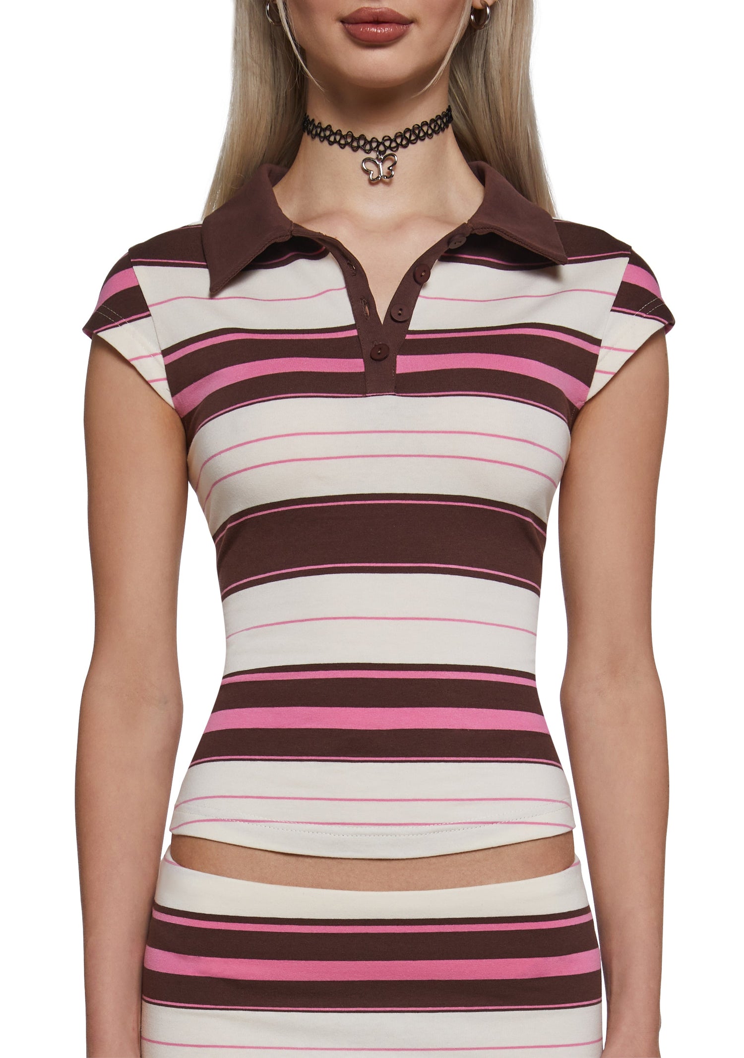 Lydia Polo Skirt and Top Stripe Set