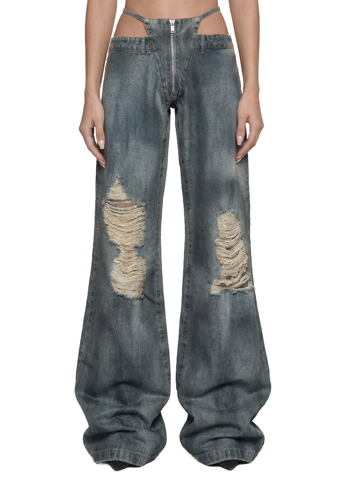 Denim Thong Pants - Blue Smoke