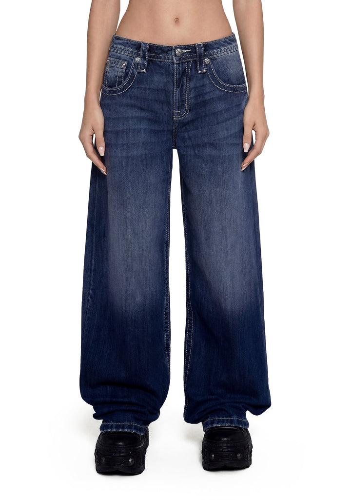 Helena Baggy Wide Leg - Medium Wash