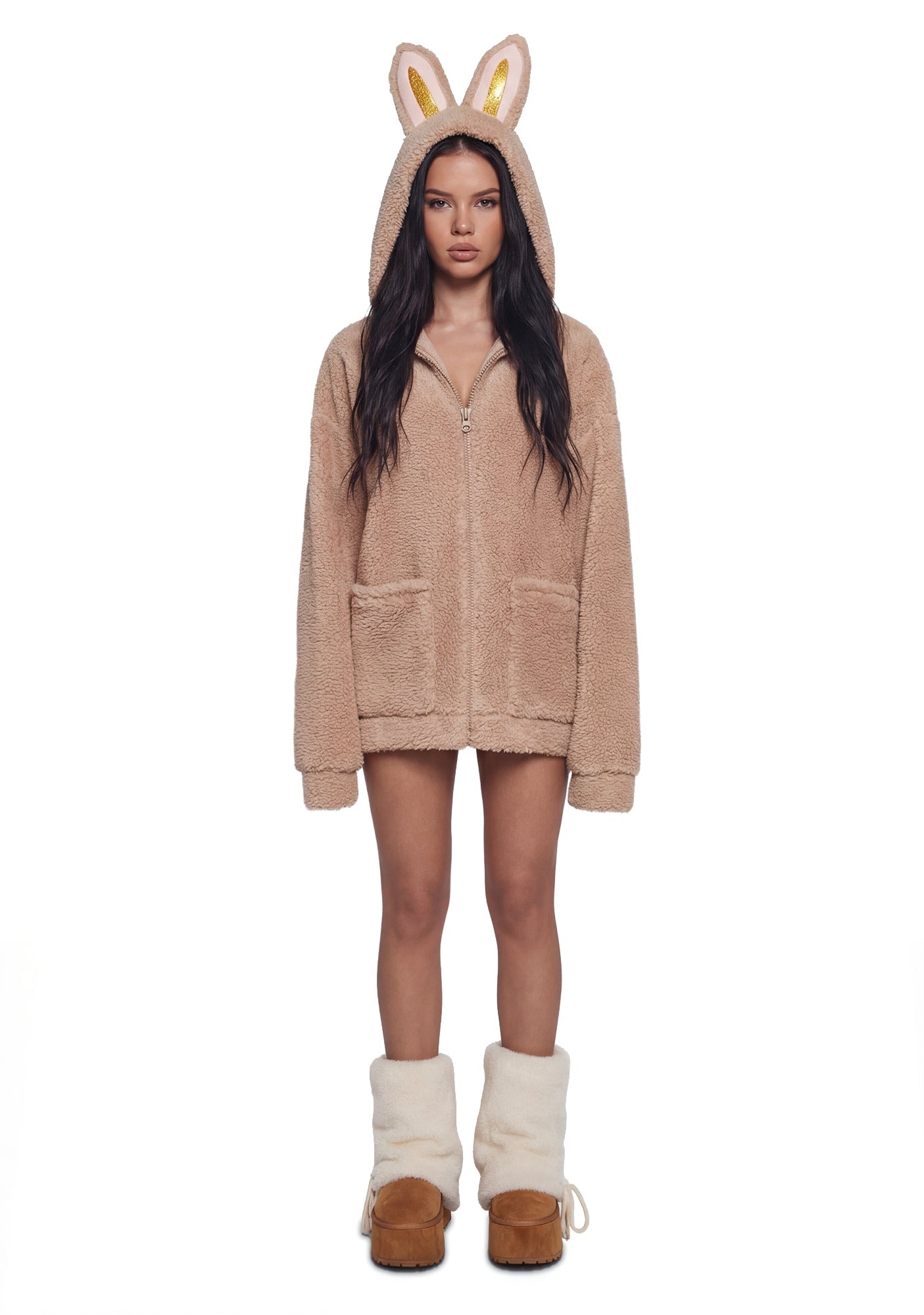 Labubu Sherpa Jacket - Beige