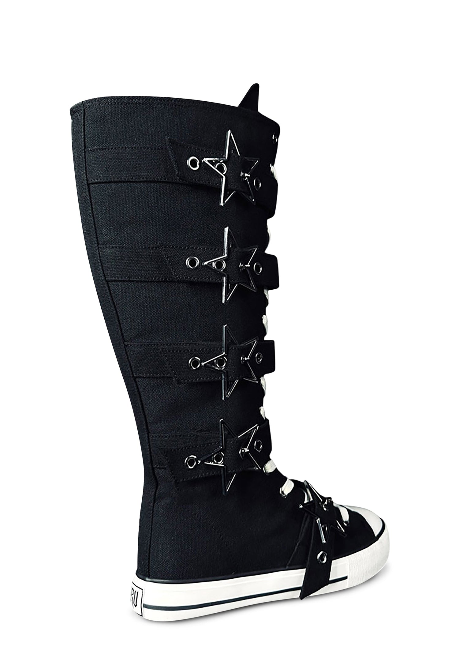 Rawr XD Silver Stars Knee High Sneakers - Black