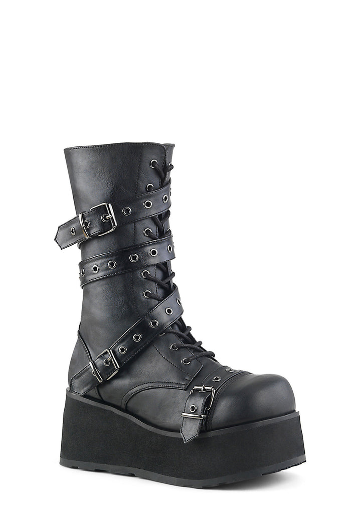 Trashville-205 Wrap Mid Calf Platform Boots