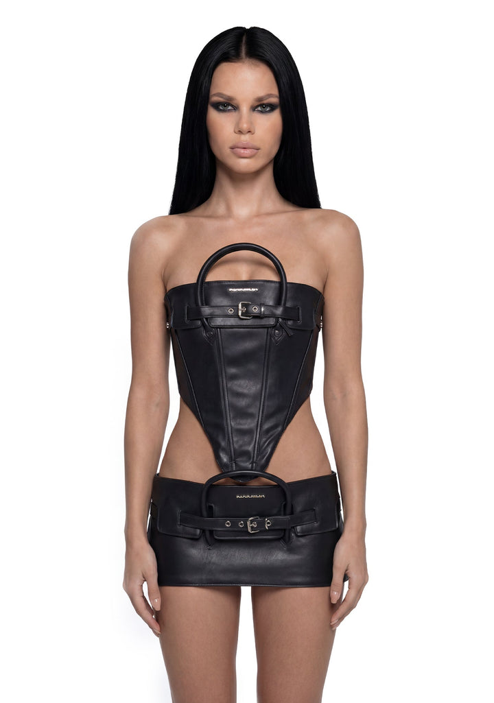 Heiress Handbag Corset - Black