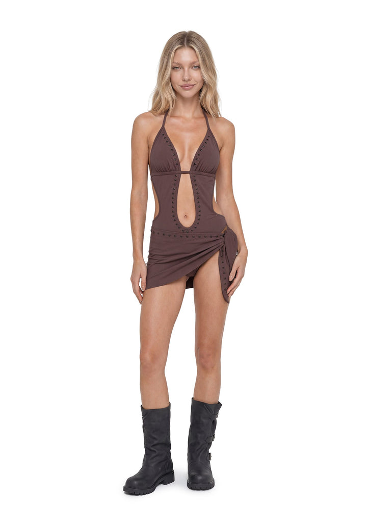 Reya Studded Monokini Skirt Set