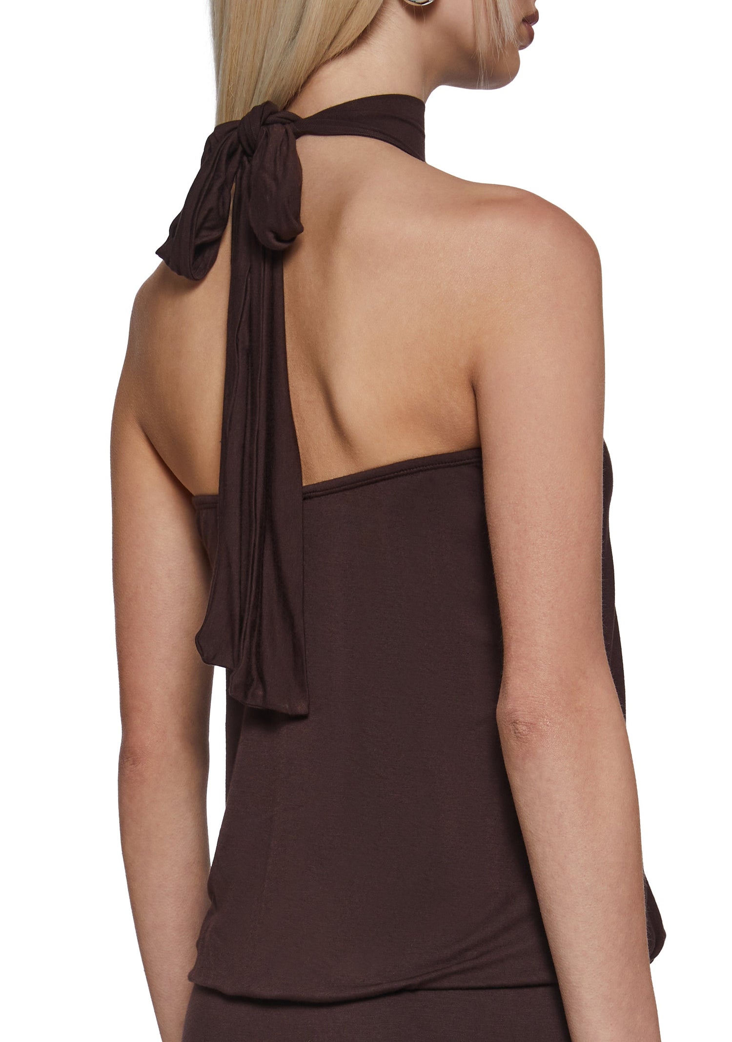 Club Moves Halter Dress - Brown