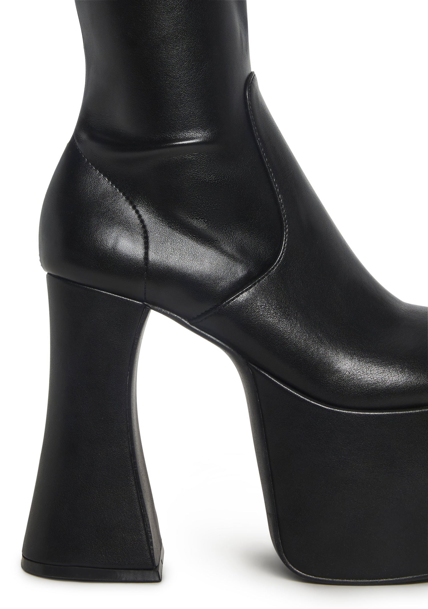 Retro Party Stretch Boots - Black