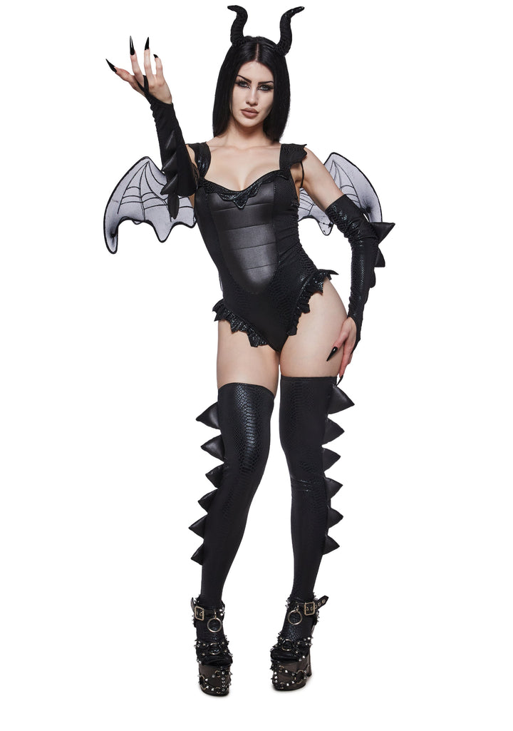 Black Fire Breathing Dragon Costume