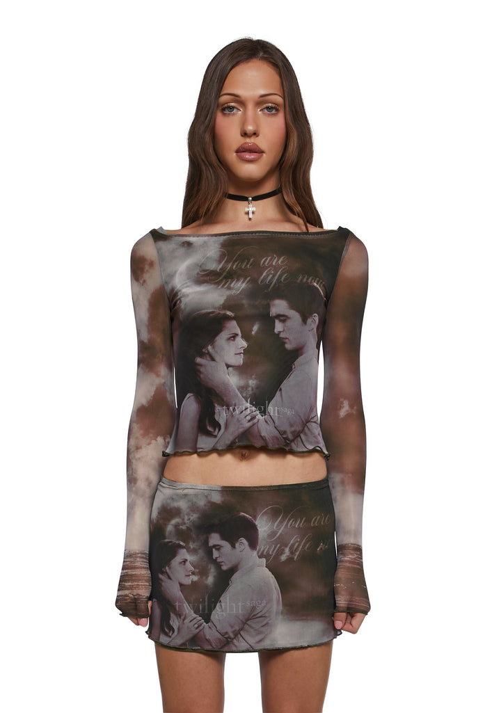 My Life Now Mesh Long Sleeve Top