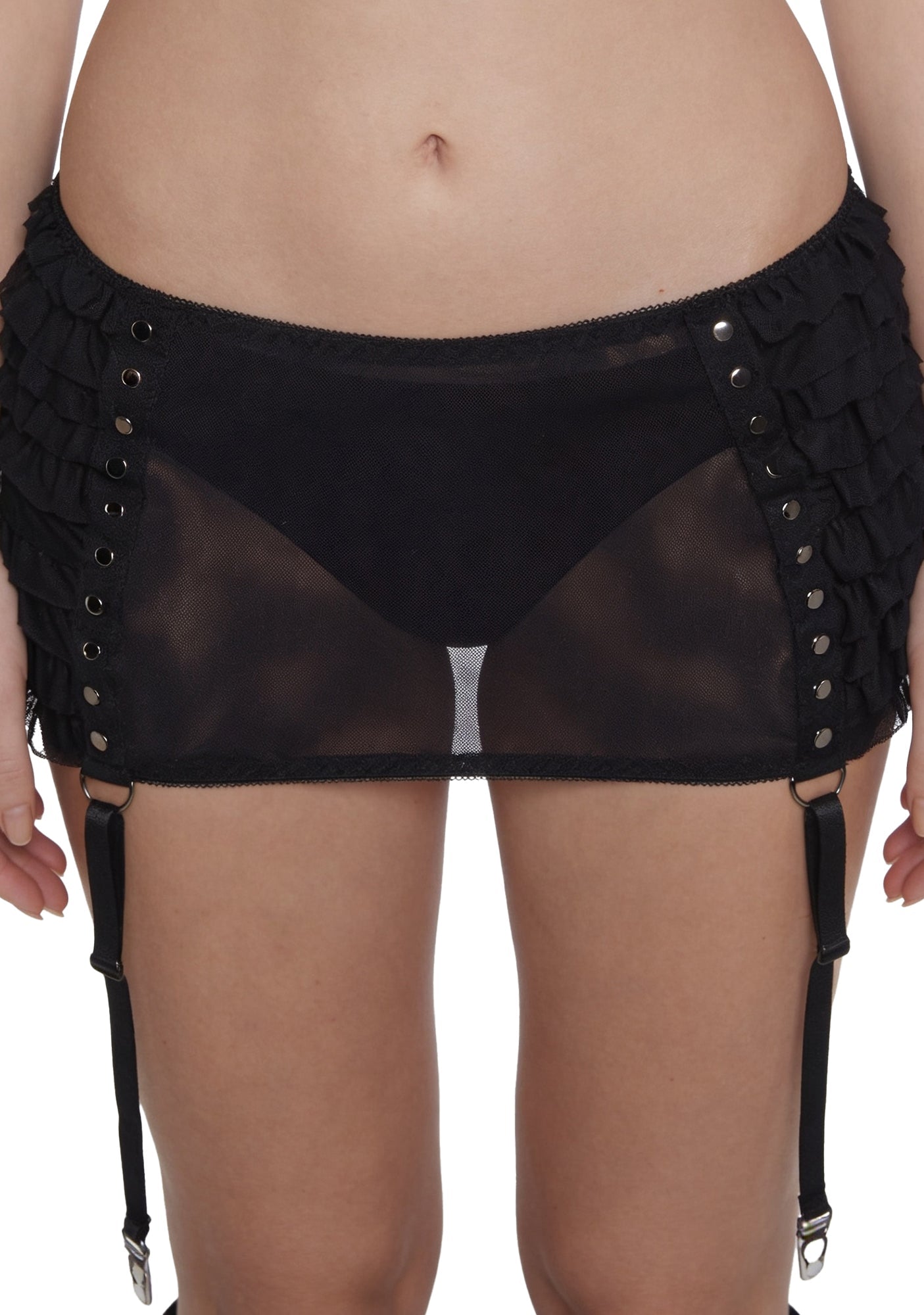 Dust Garter Mini Skirt - Black