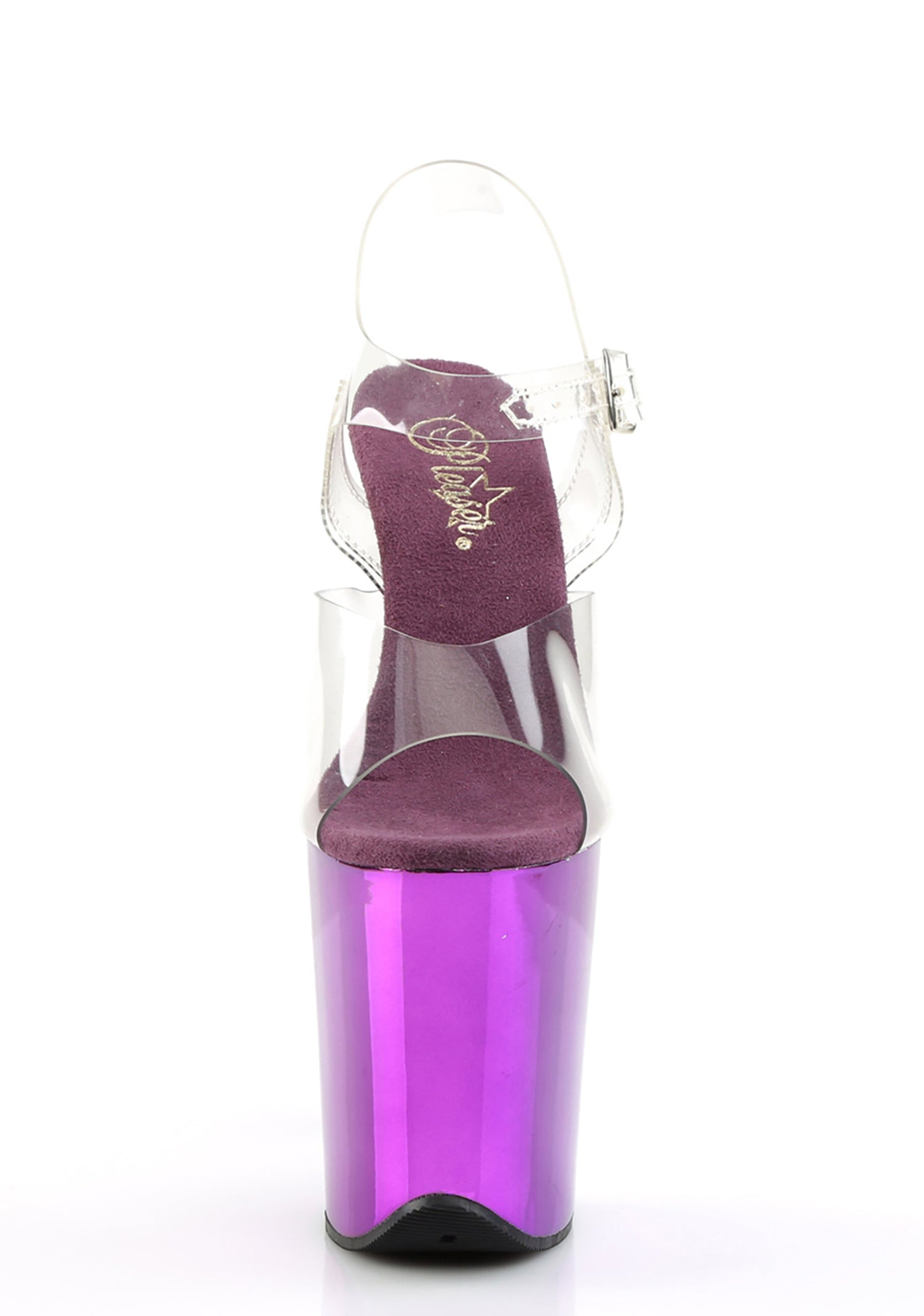 Flamingo-808 Platform Ankle Strap Sandals-Purple Chrome