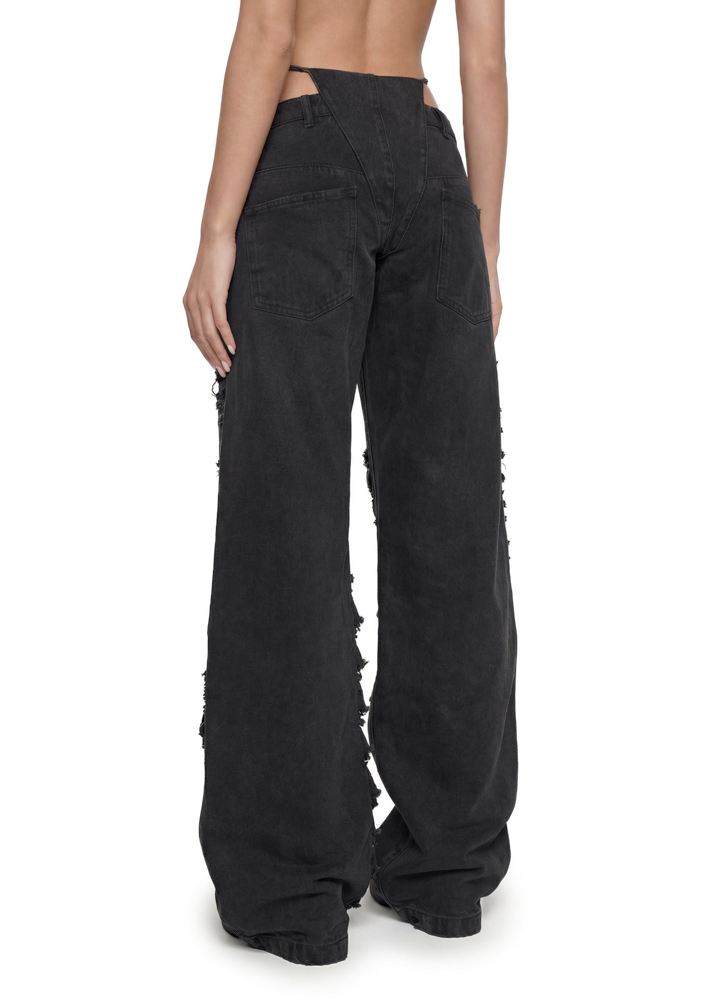 Denim Thong Pants - Black Wash
