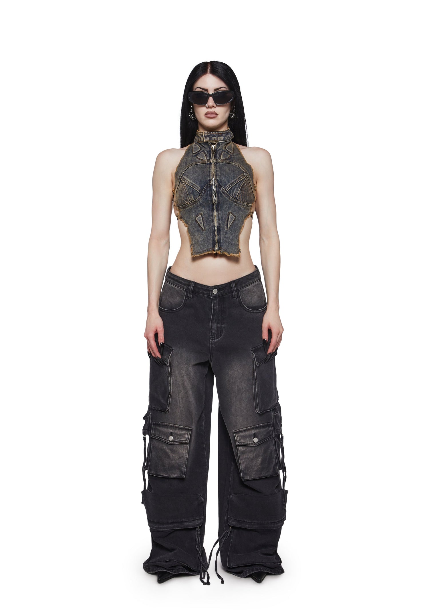 Denim Biker Top - Blue