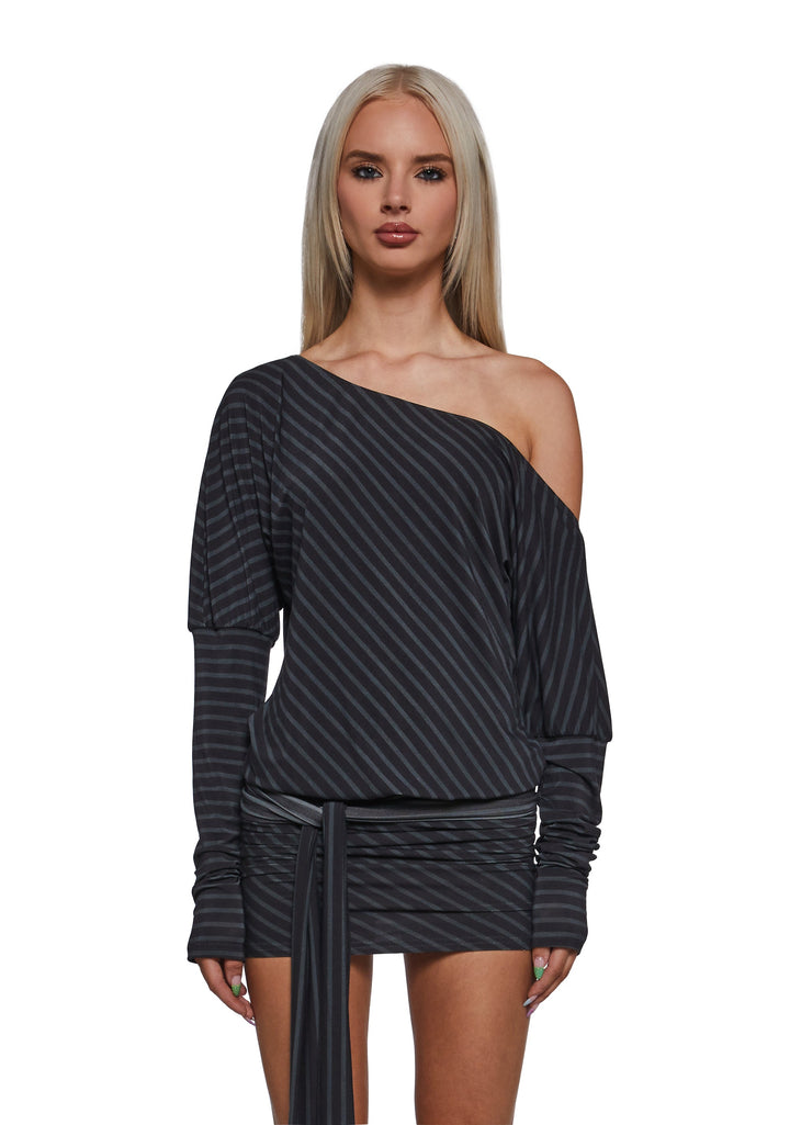 Flirt Hard Off The Shoulder Mini Dress