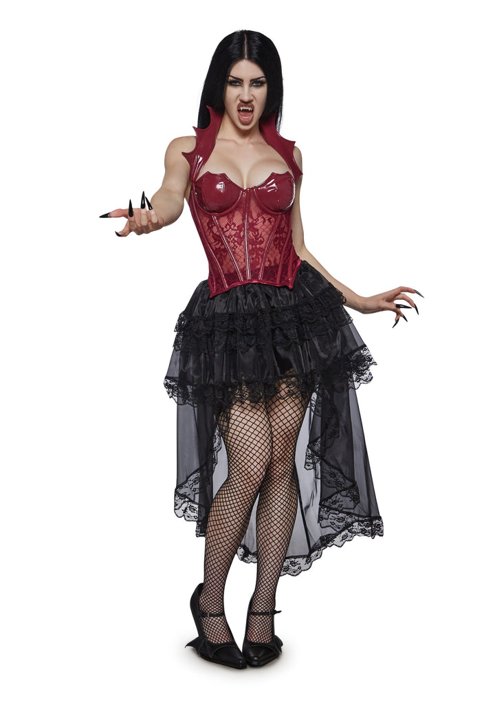 Just Wingin' It Vampy Corset - Red