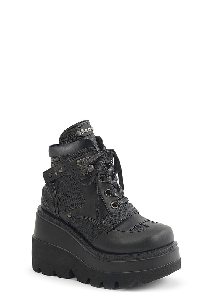Shaker-37 Mesh Platform Ankle Boots