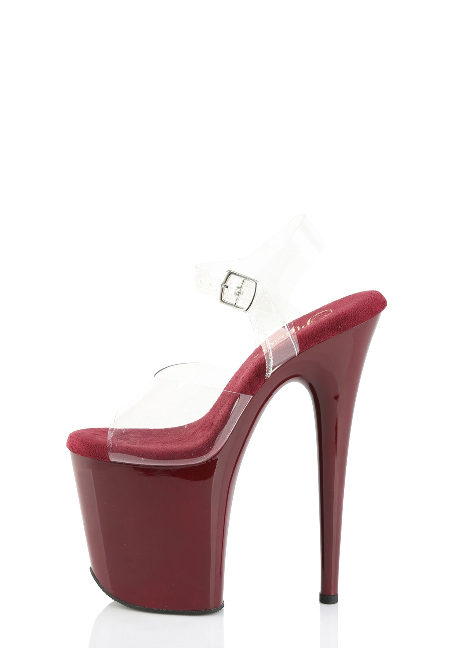 Flamingo-808 Platform Ankle Strap Sandals-Burgundy