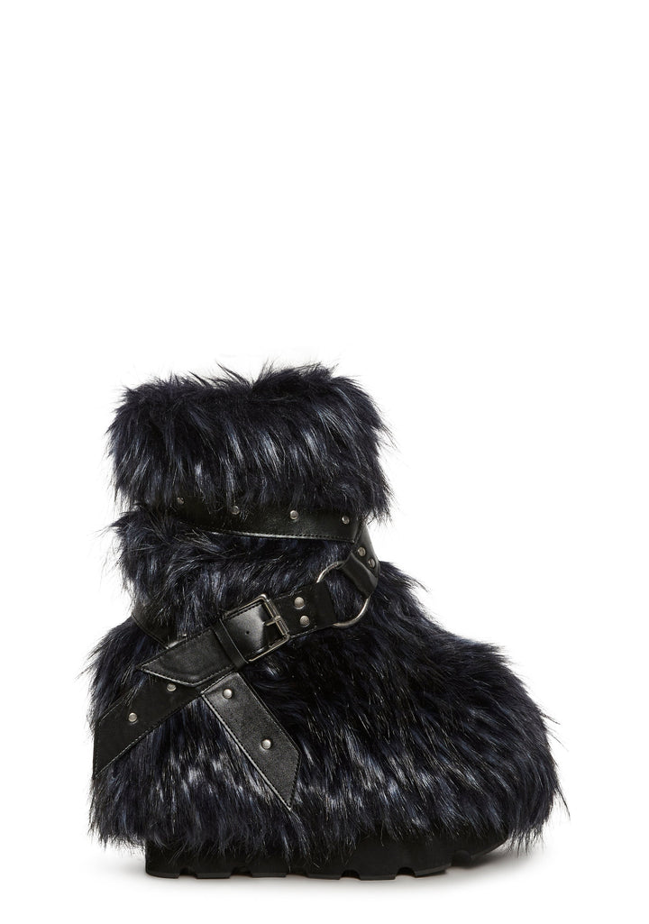 Low Wild Instincts Faux Fur Boots - Blue