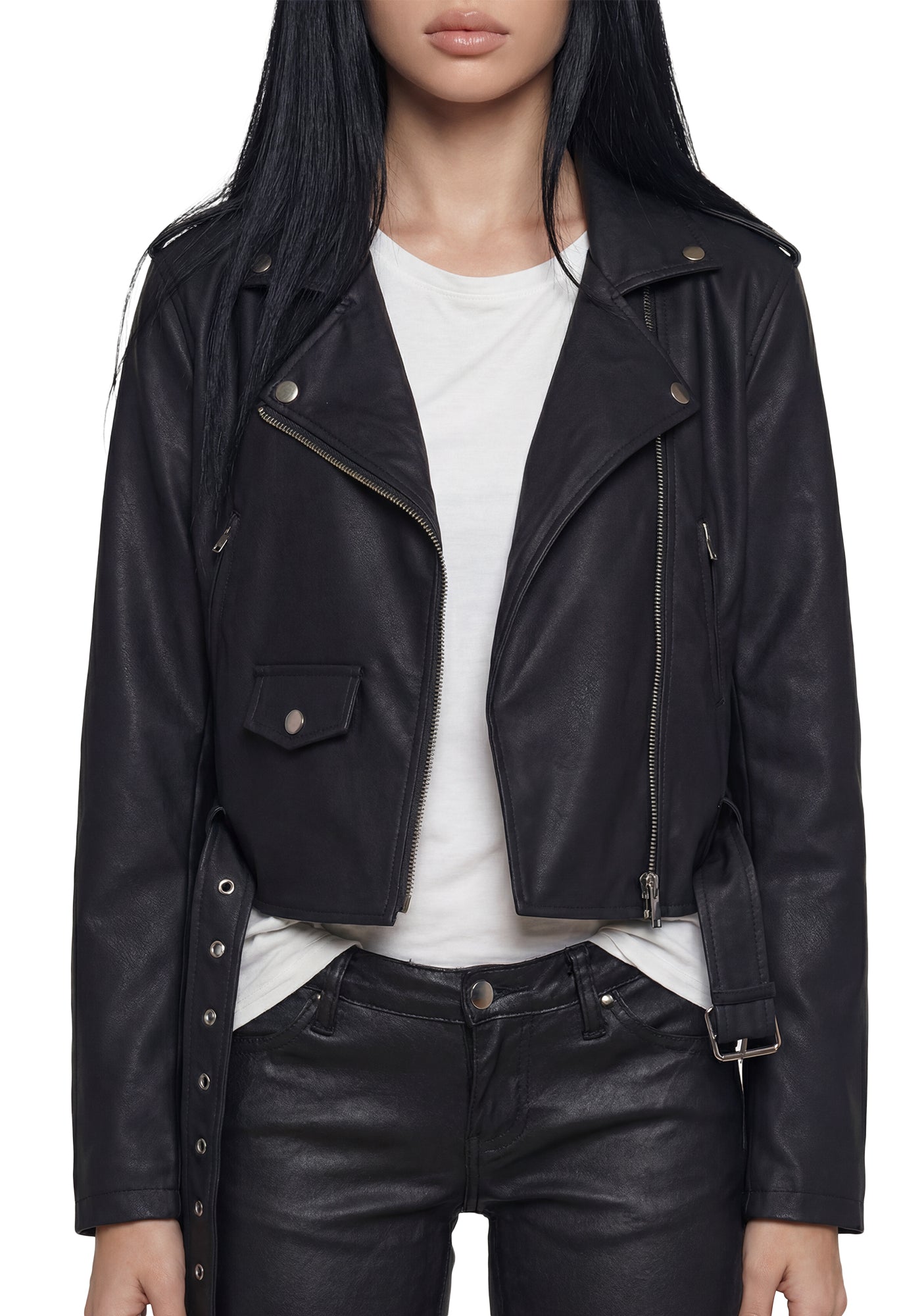 Siren Waxed Leather Moto Jacket