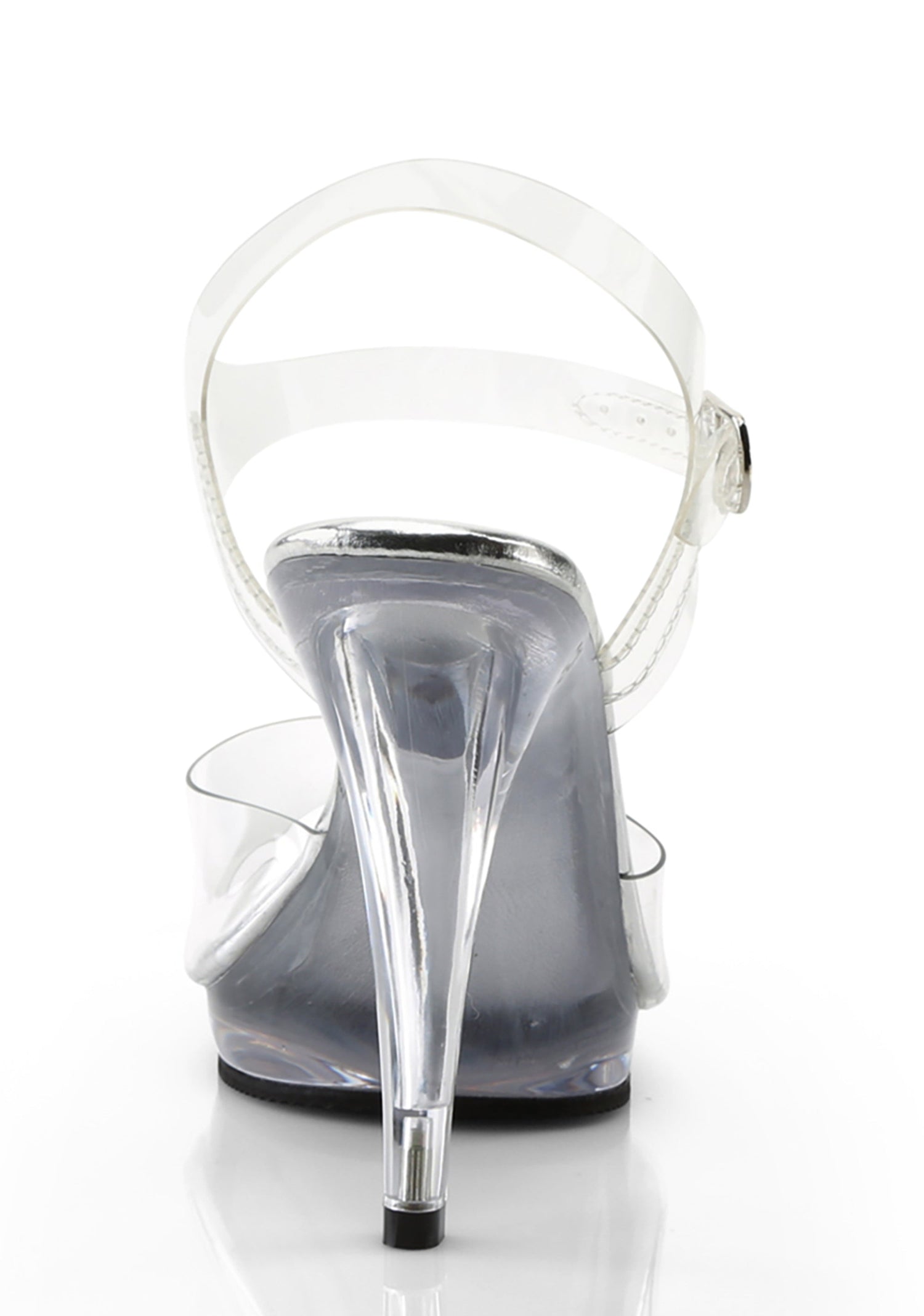 Flair-408 Platform Ankle Strap Sandals-Clear