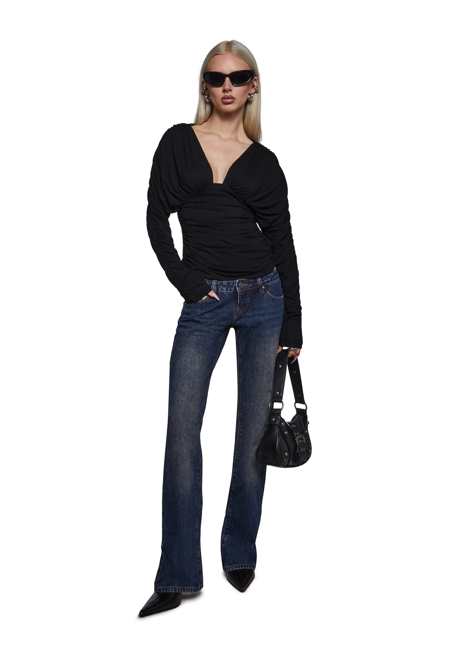 Kimi Draped Deep V Neckline Top
