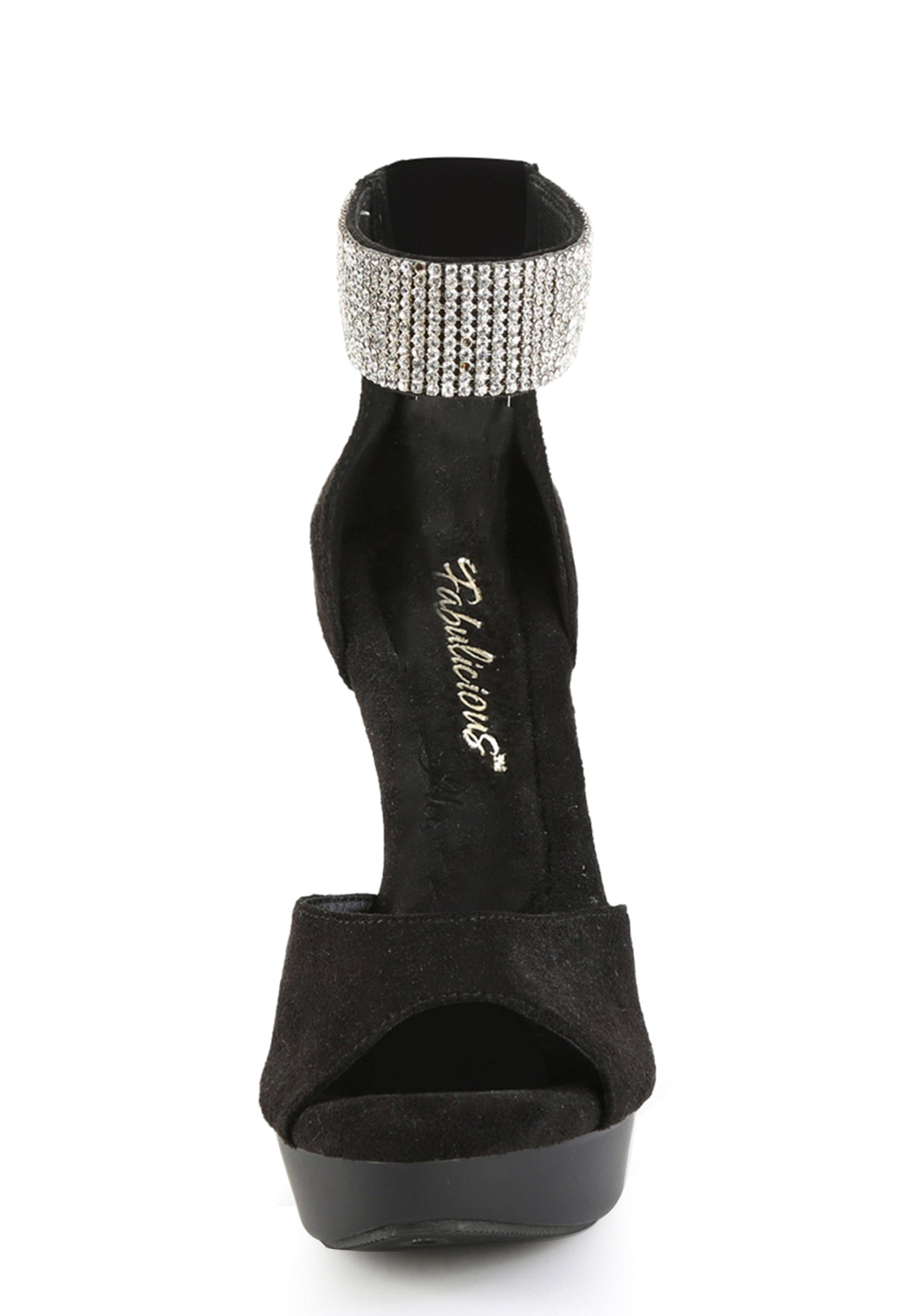 Cocktail-525  Rhinestone Ankle Strap Platform Heels
