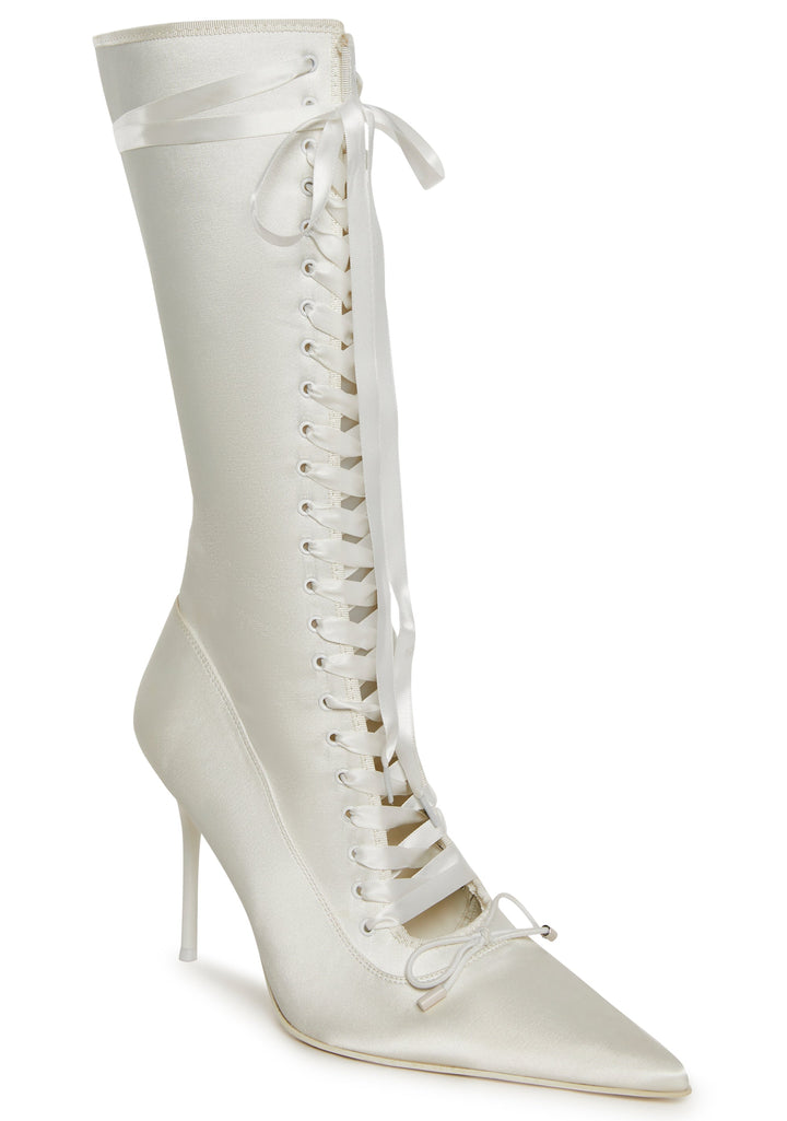Scandalous Seduction Heeled Boots - White