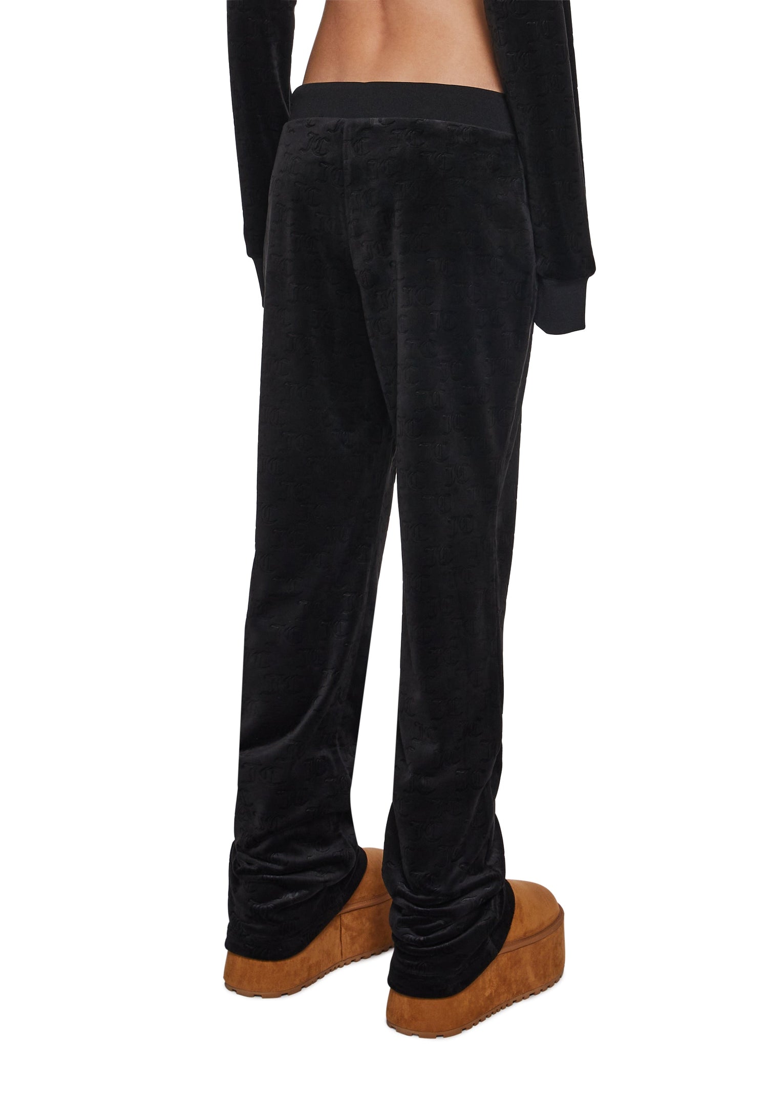 Embossed Velour Track Pants