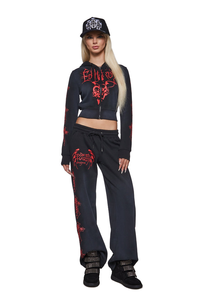 Crosses Zip Front Hoodie
