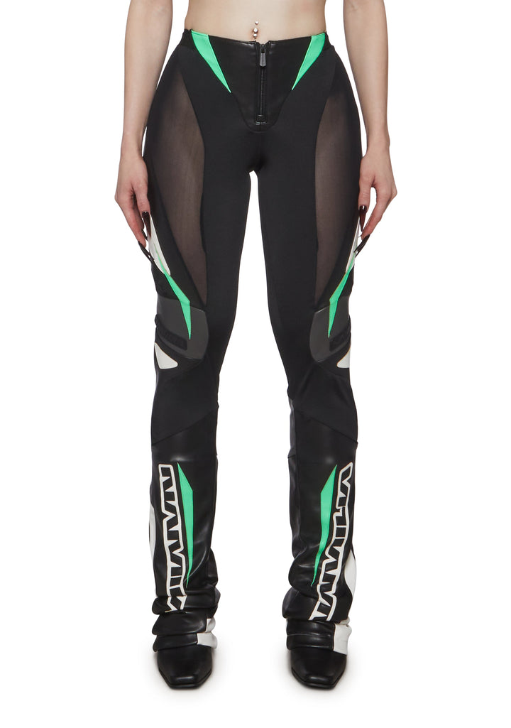 Moto Mesh Pants - Black