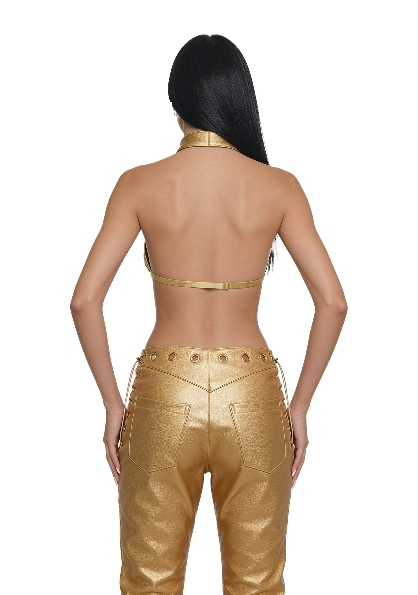 Pierced Cross Top - Gold