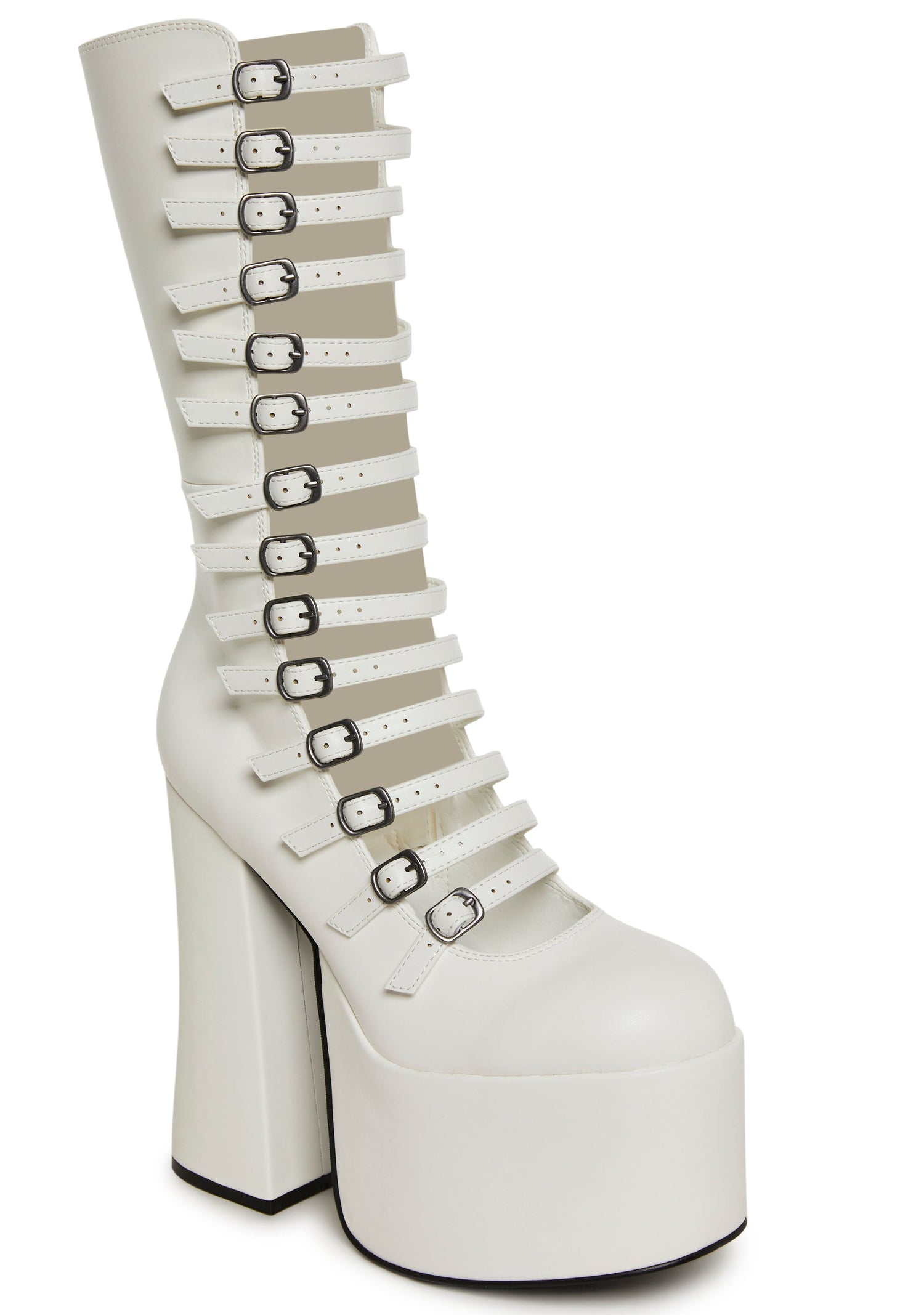 Hardcore Dazzle Platform Boots - White