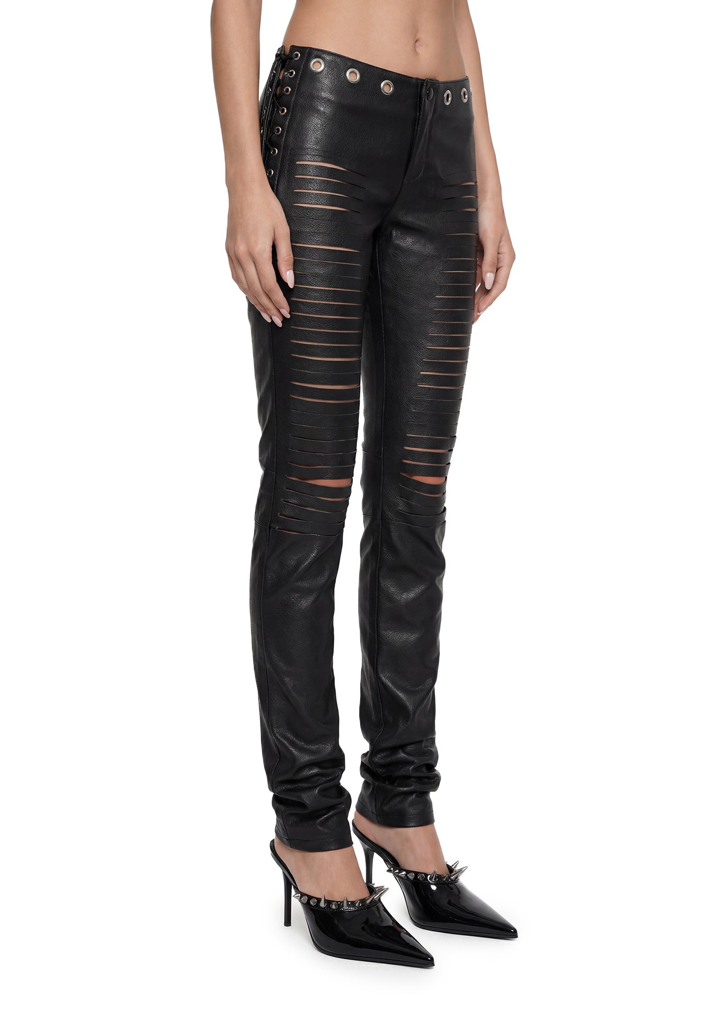 Lasercut Low Waist Pant - Black