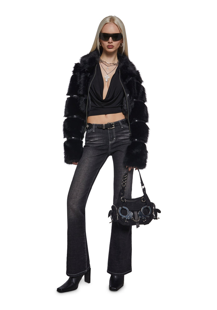 Elle Low Rise Jeans - Black