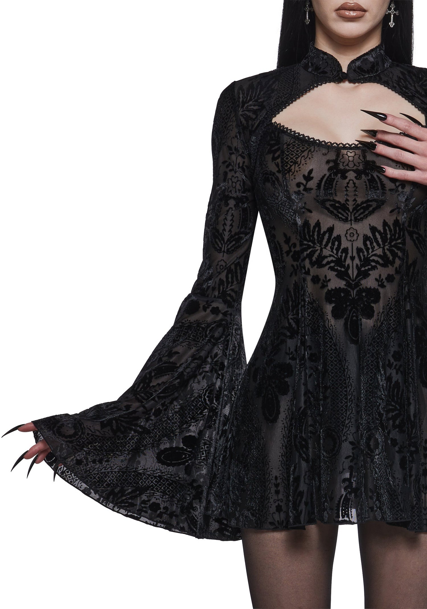 Druid’s Sister Mini Dress And Shrug Set - Black