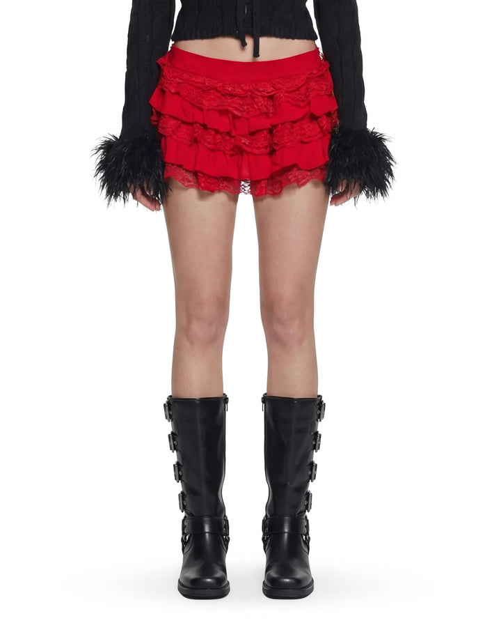 Darling Affection Ruffled Bloomers - Red
