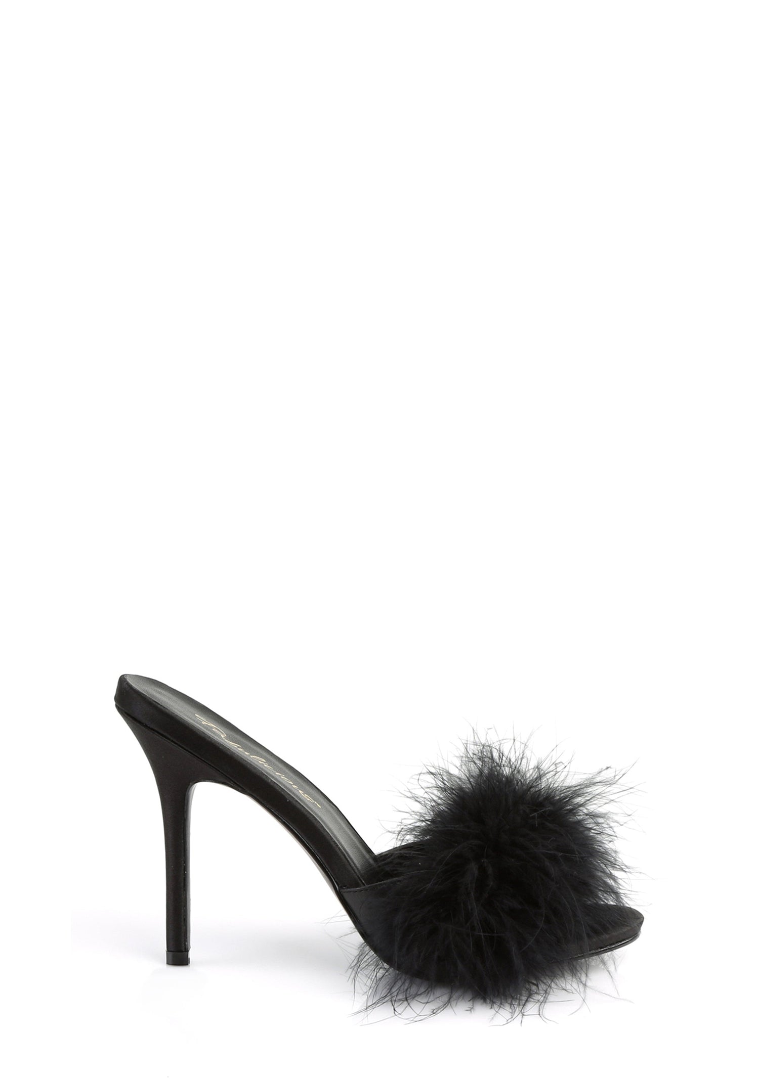 Classique 01 Fur Slipper Heels - Black