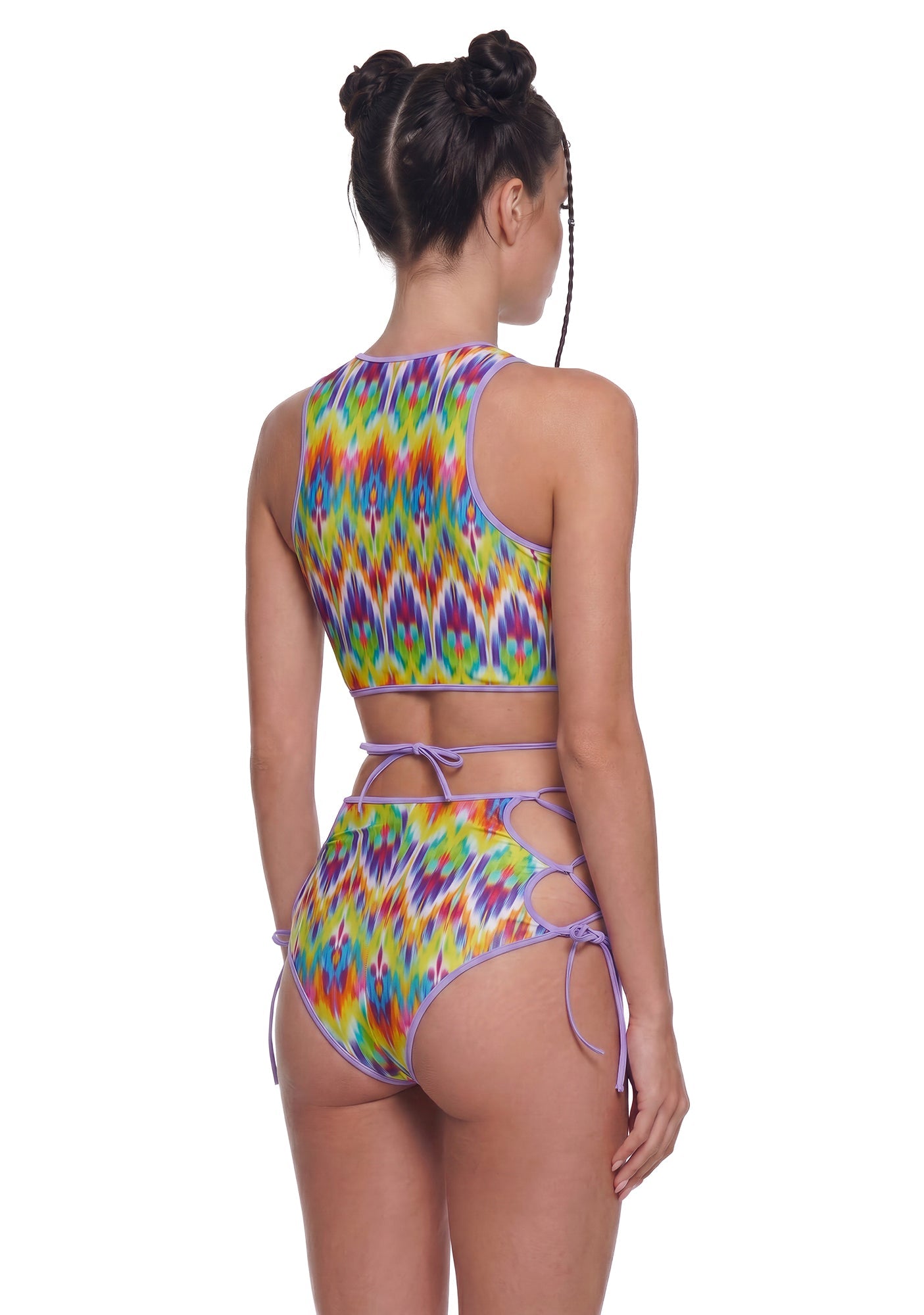 Neon Pop Lace Up Top - Multi