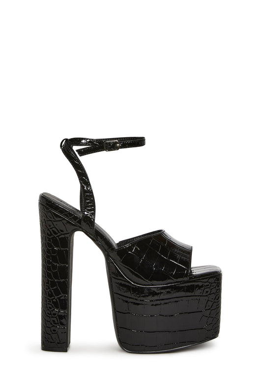 Devour Croc Platform Heels