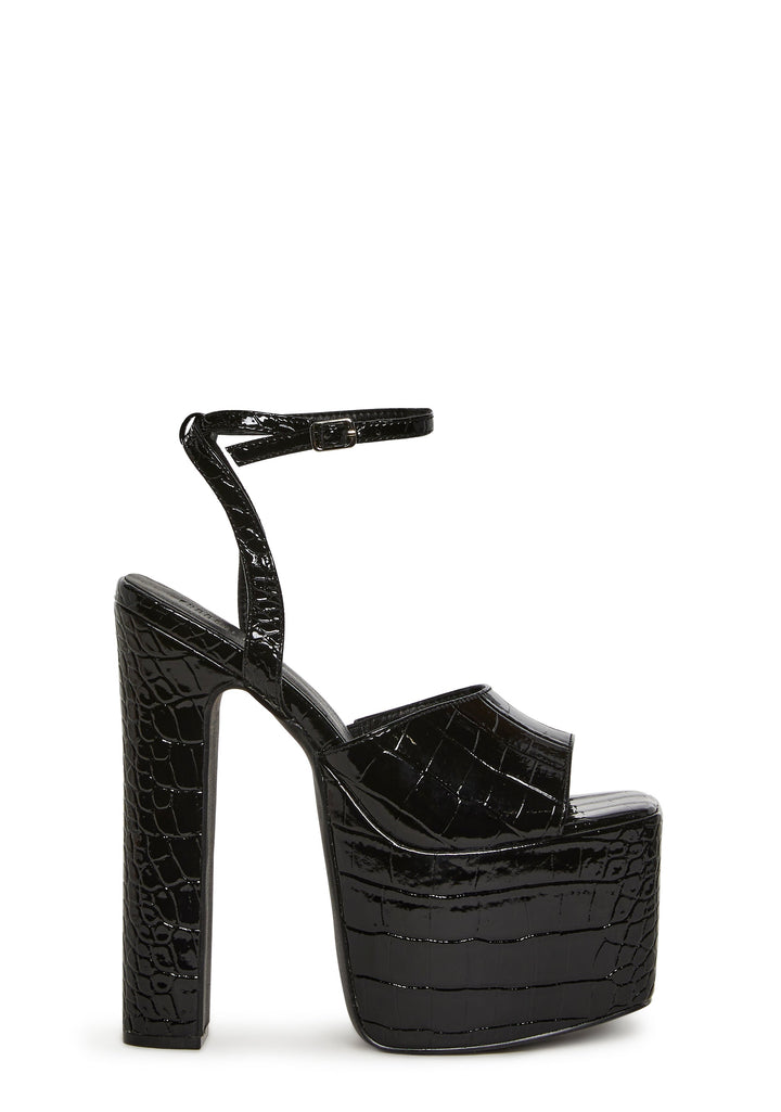 Devour Croc Platform Heels