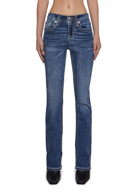 32" Mid Rise Boot Cut Jeans