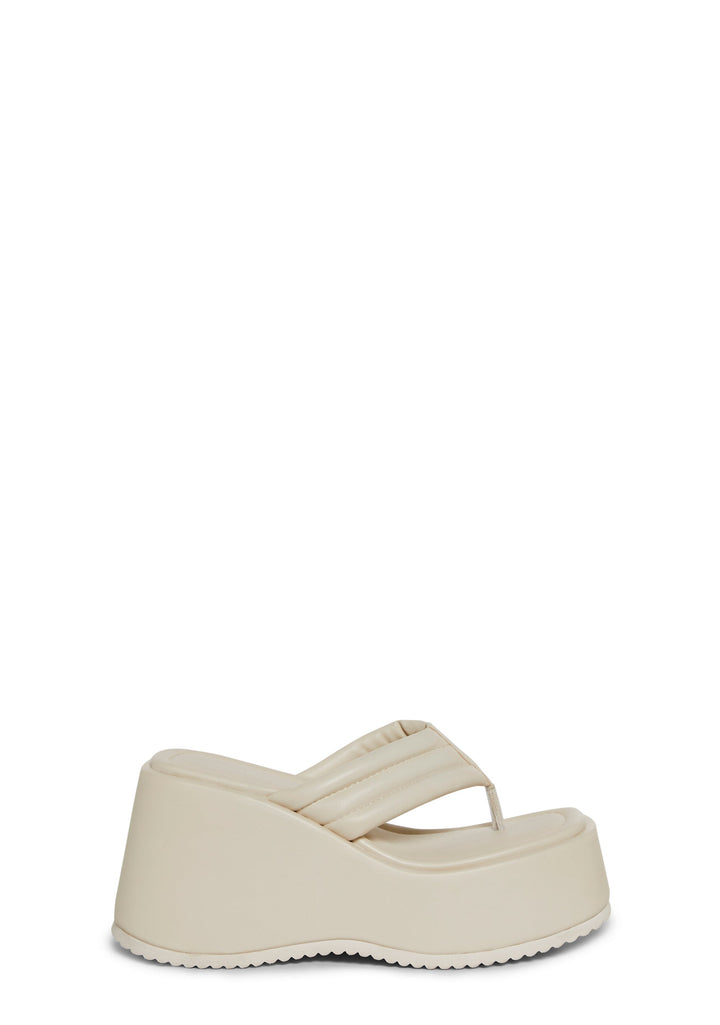 Happy Greetings Platform Sandals - Off White