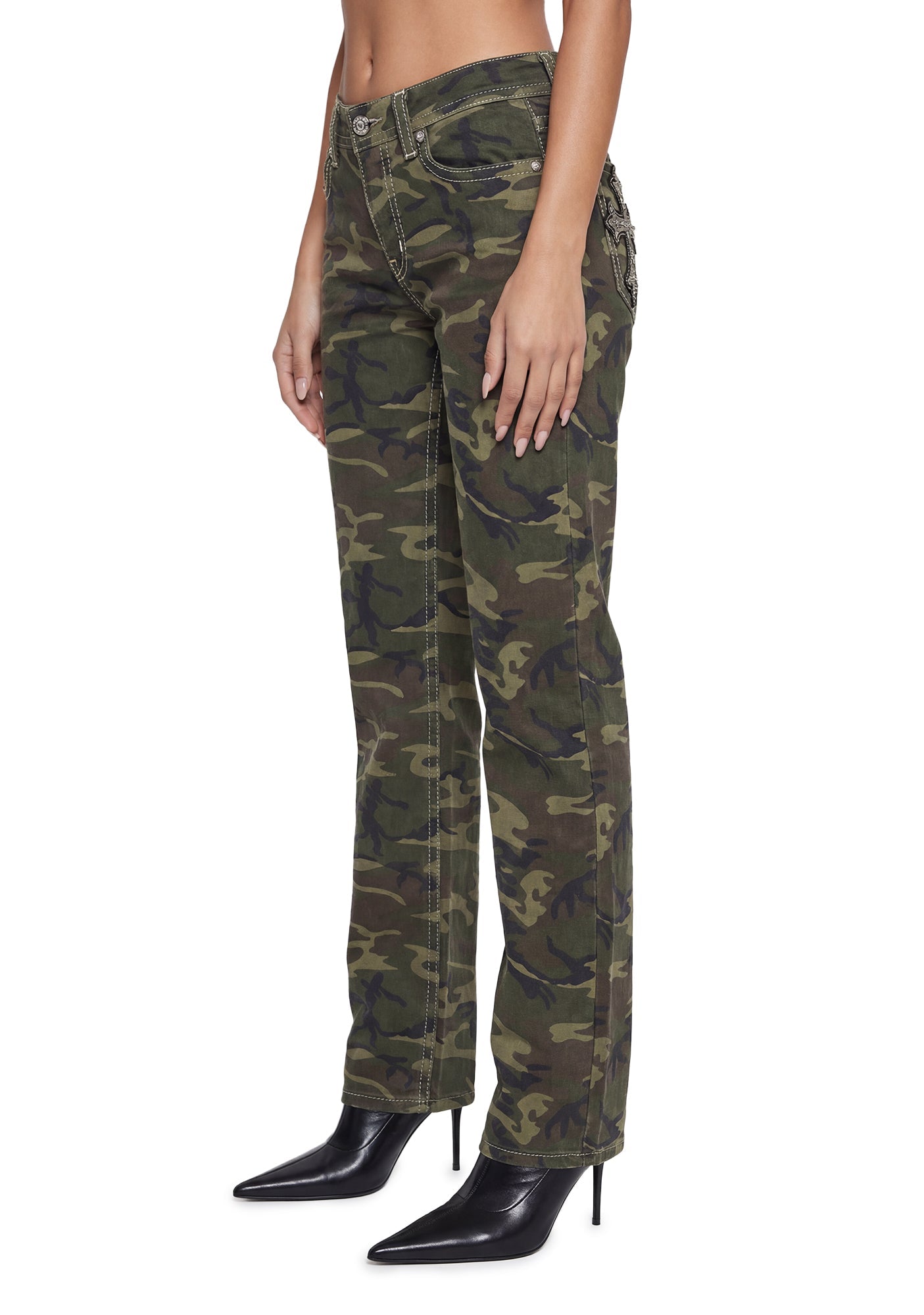 Saint Camo Slim Wide Leg Jeans 34"