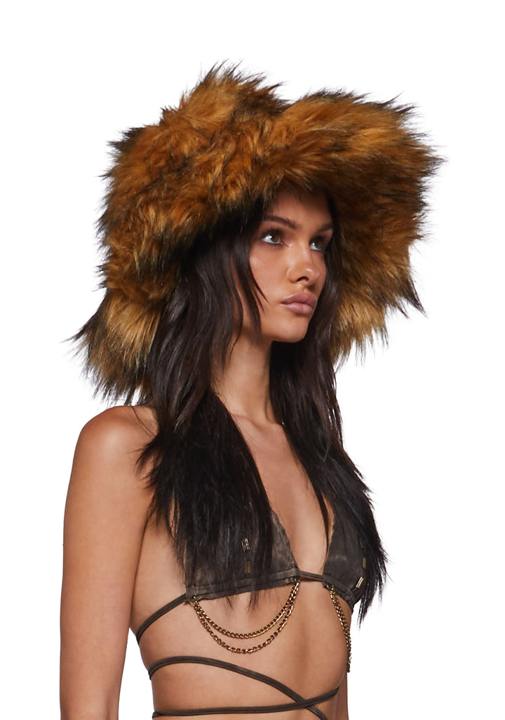 Flirty Fuzzy Bucket Hat - Brown
