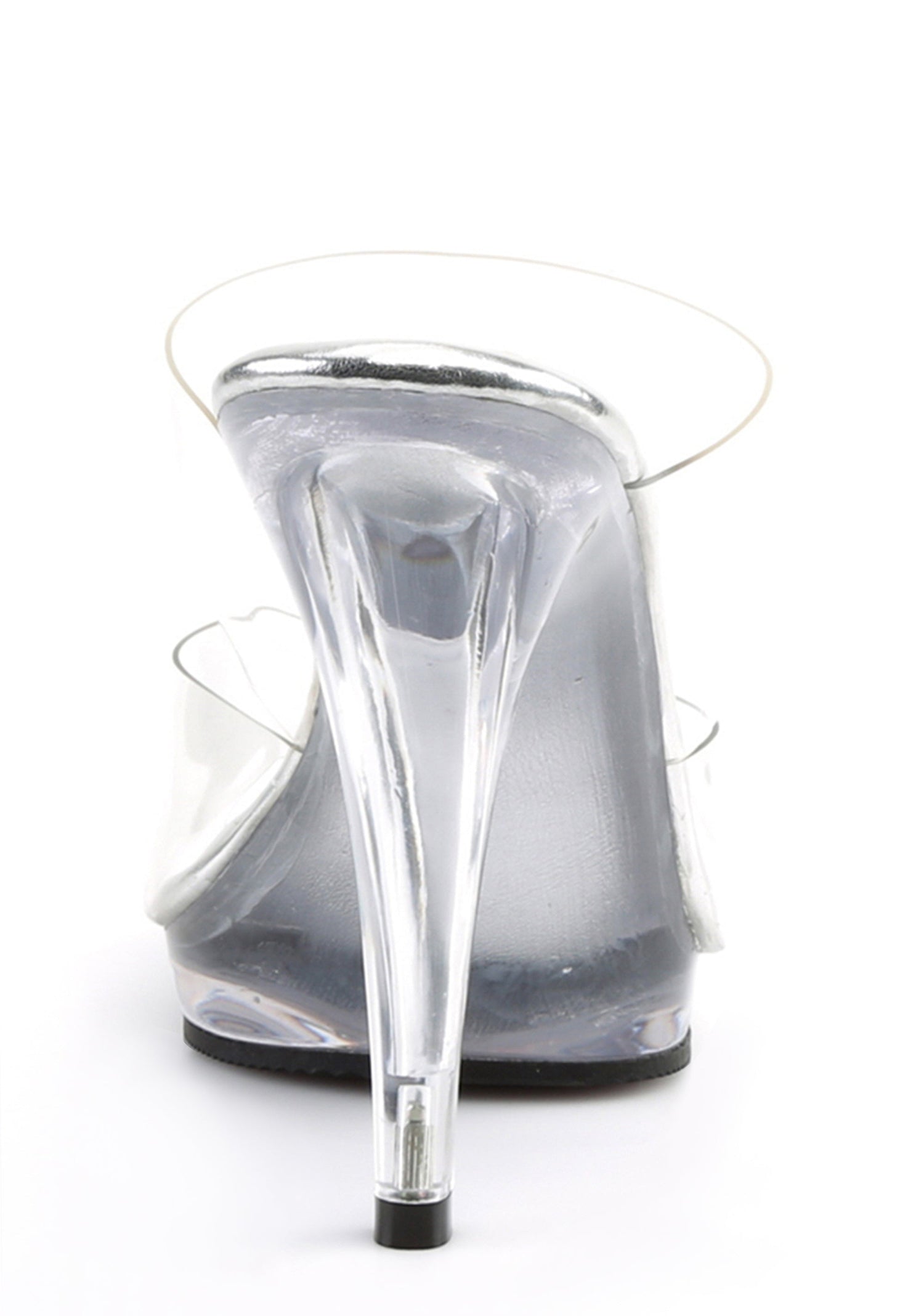 Flair-402 Clear Two Straps Platform Slip on Heels