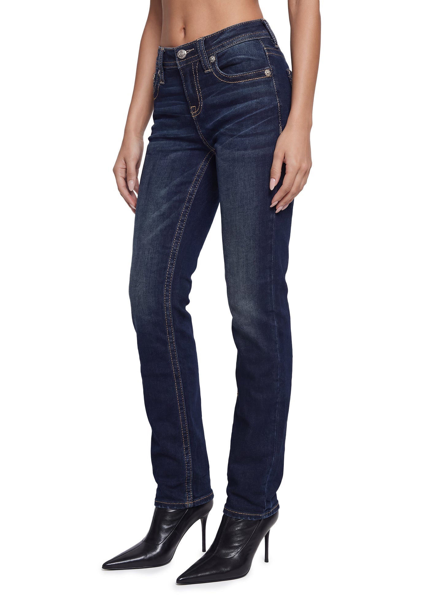 Raelyn Cross Bootcut Jeans 32"