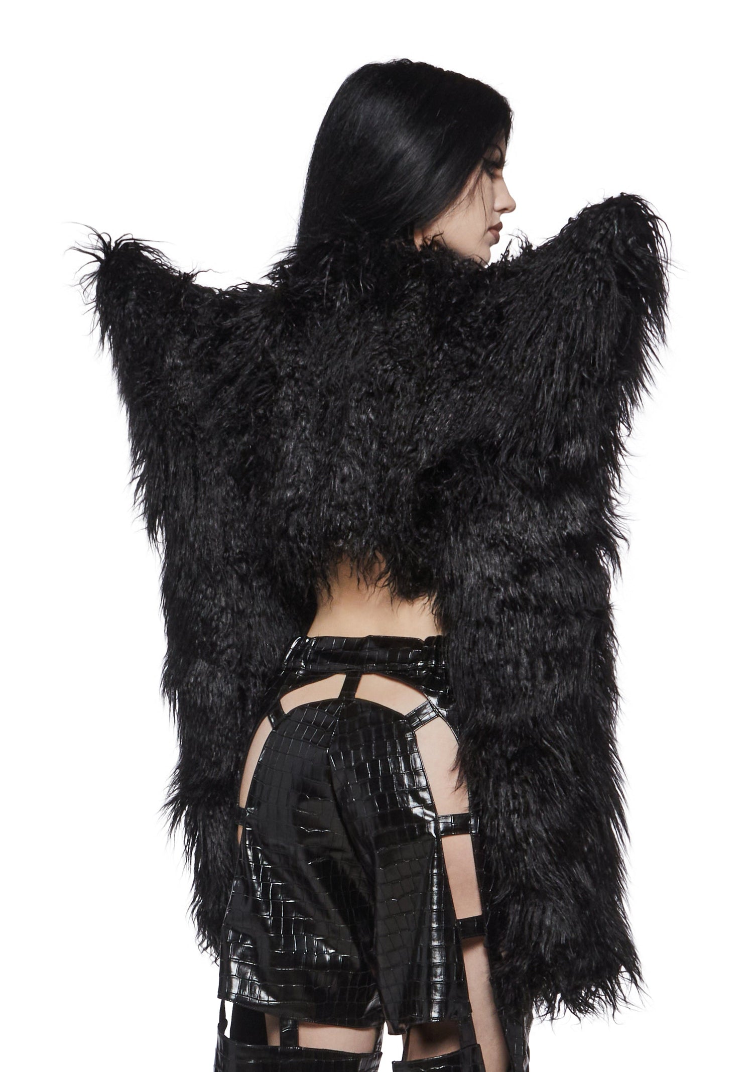 Doomsday Fur Bolero Jacket - Black