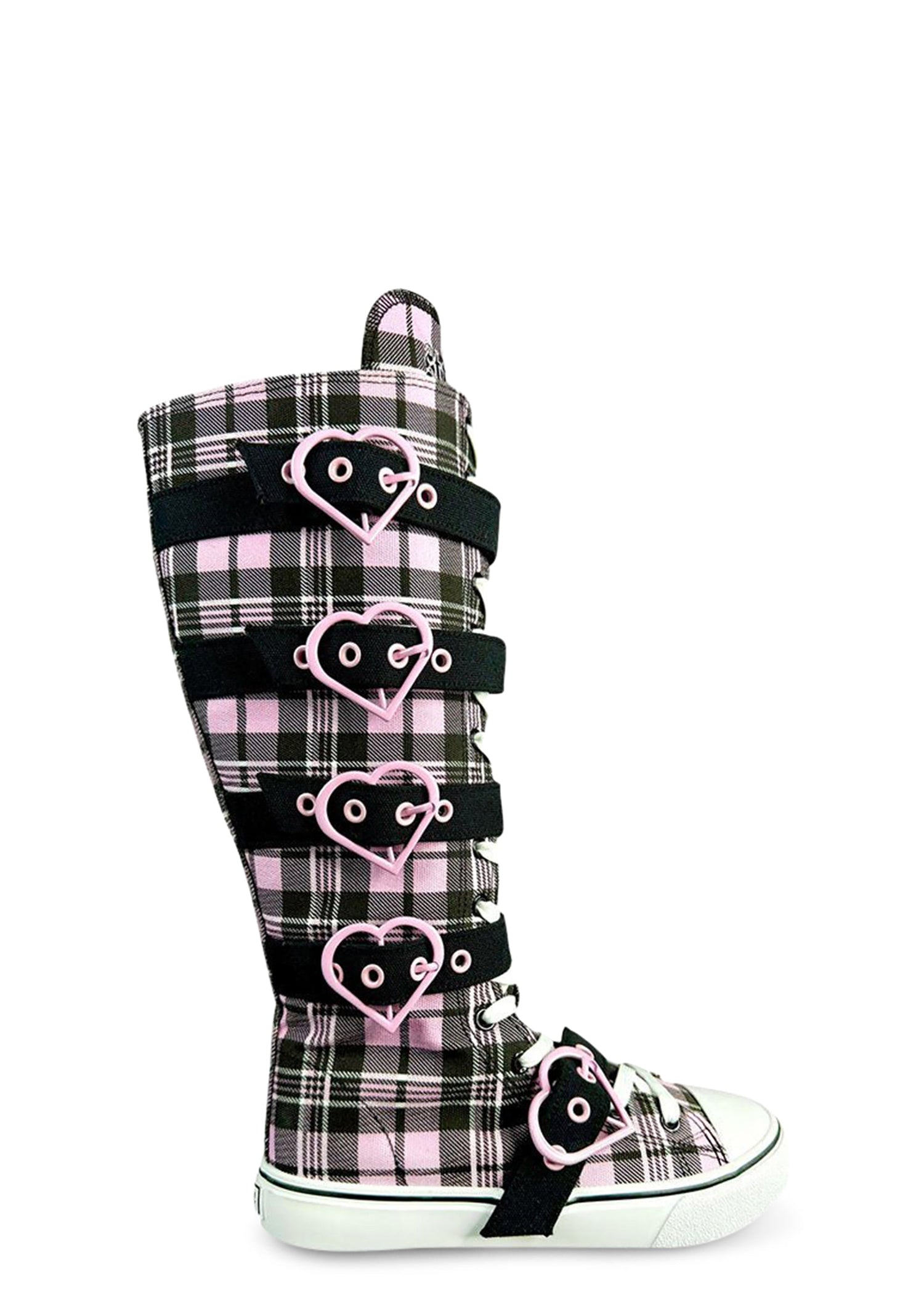 Rawr XD Plaid Knee High Sneakers - Pink