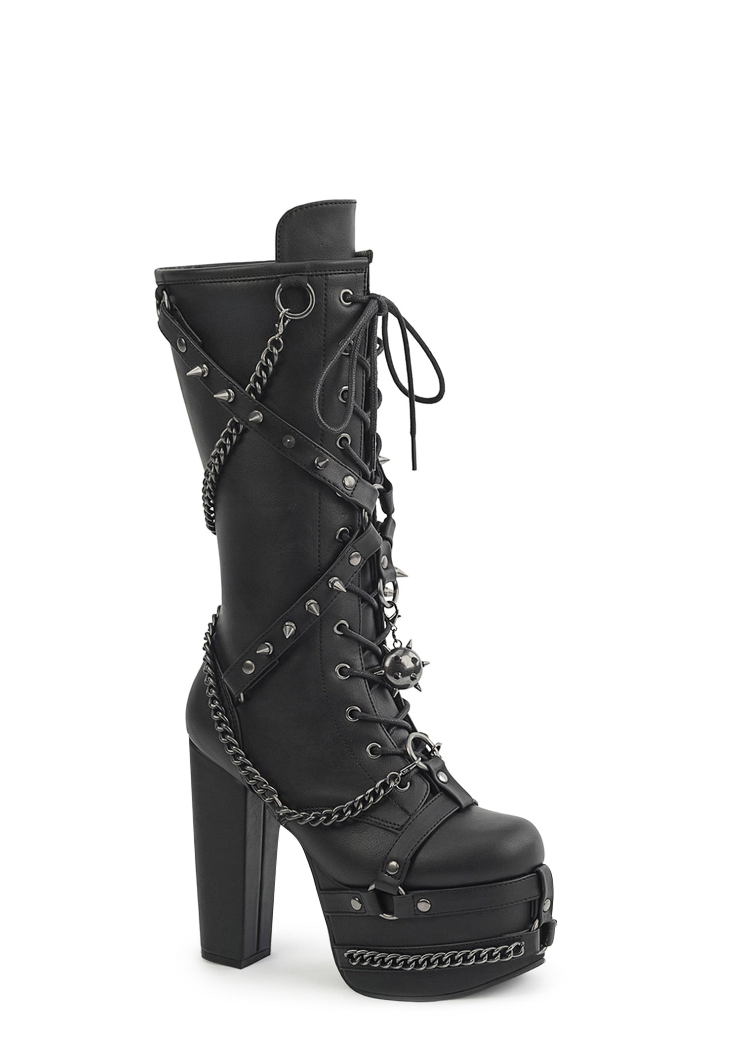 Torment-156 Studded Knee High Platform Boots
