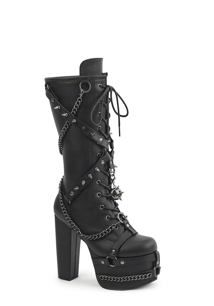 Torment-156 Studded Knee High Platform Boots
