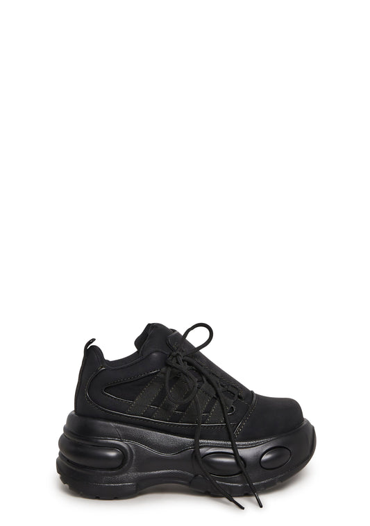 Drift Side Lace Platform Sneaker - Black